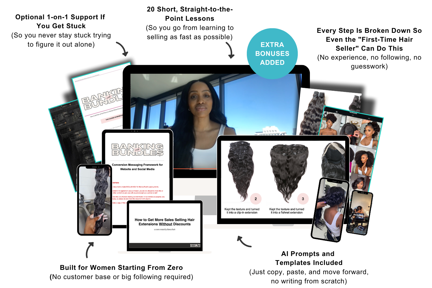 Mockup images of hair